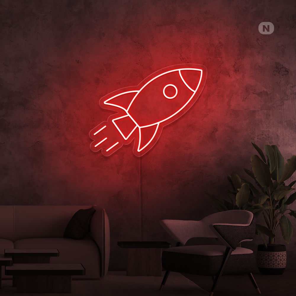 Insegna al neon Razzo