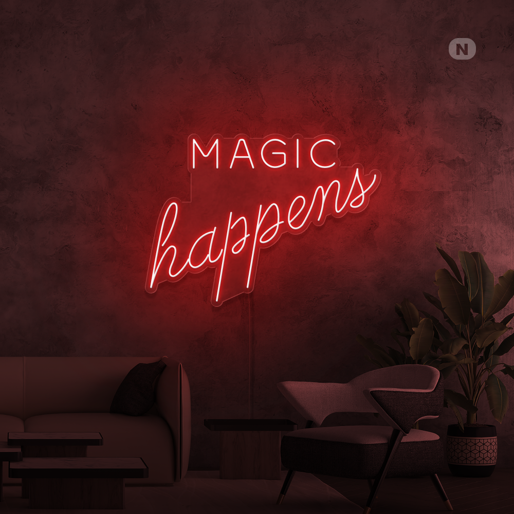 Insegna al neon Magic Happens