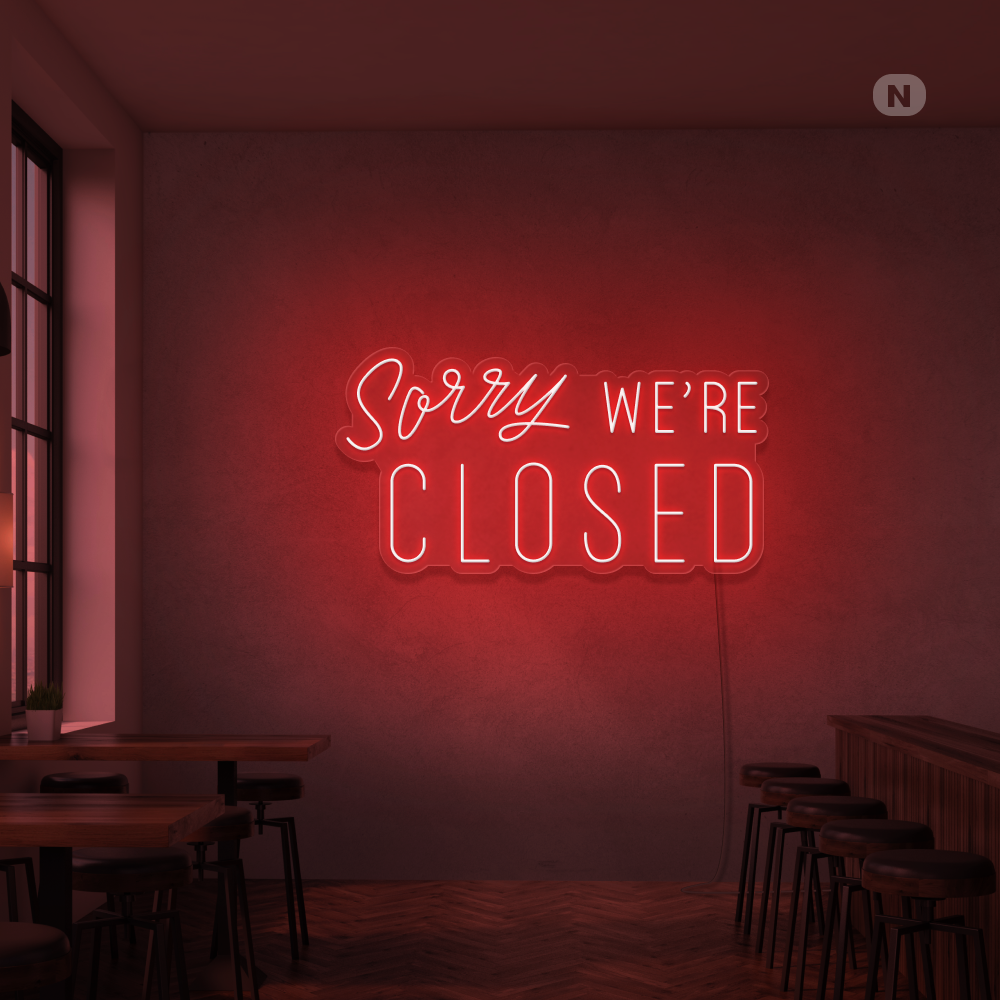 Insegna al neon Closed