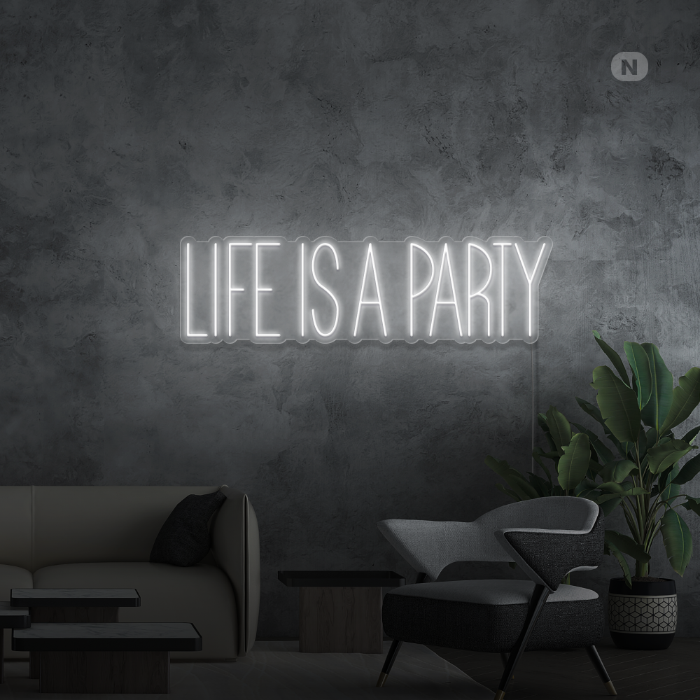 Insegna al neon Life is a Party