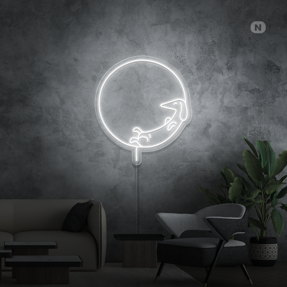 Insegna al neon Cane che dorme