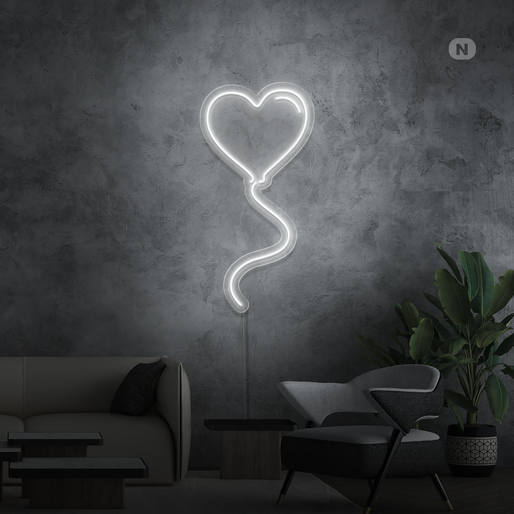 Insegna al neon Palloncino d'amore