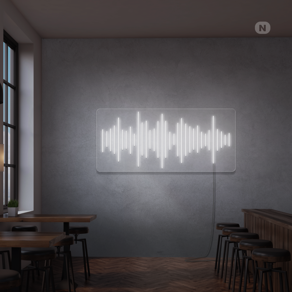 Insegna al neon Bar della musica