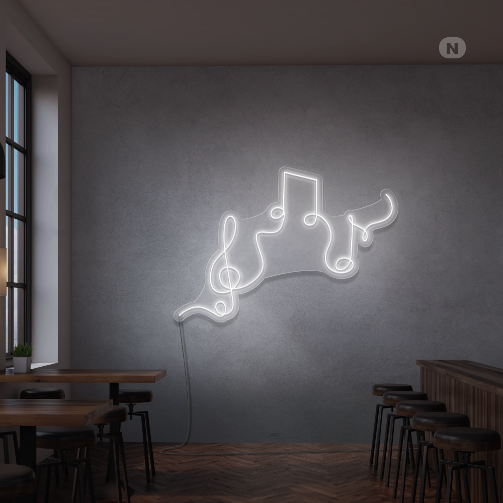 Insegna al neon Note musicali