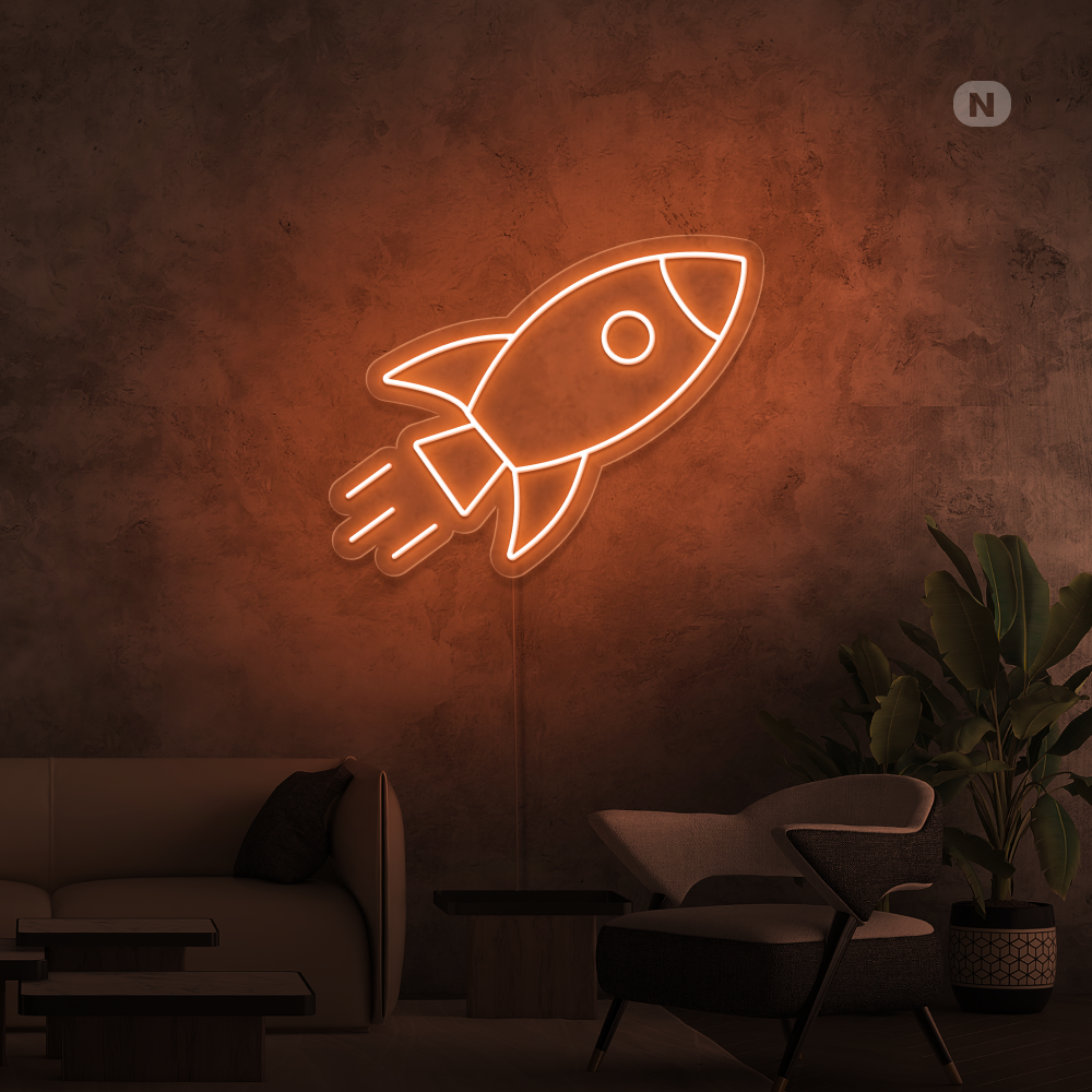 Insegna al neon Razzo