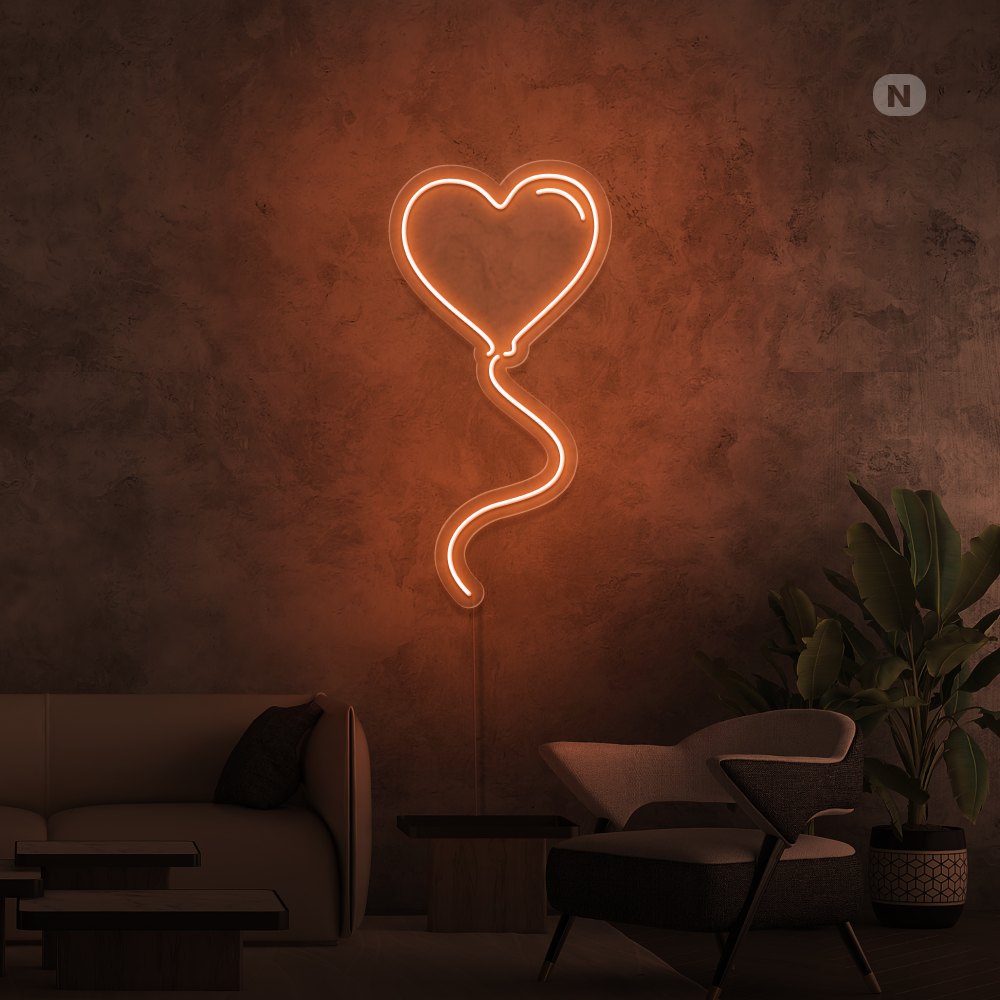 Insegna al neon Palloncino d'amore