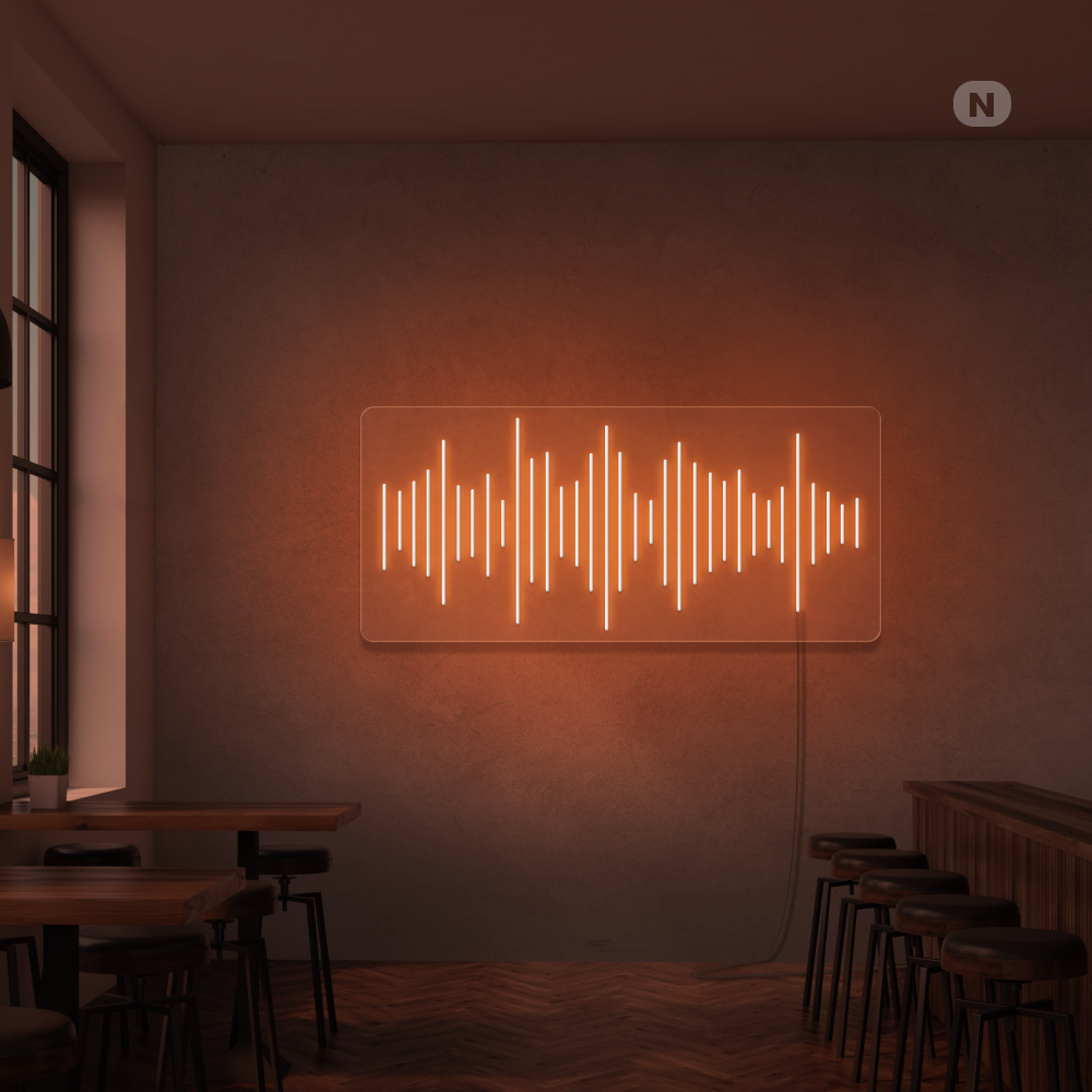 Insegna al neon Bar della musica