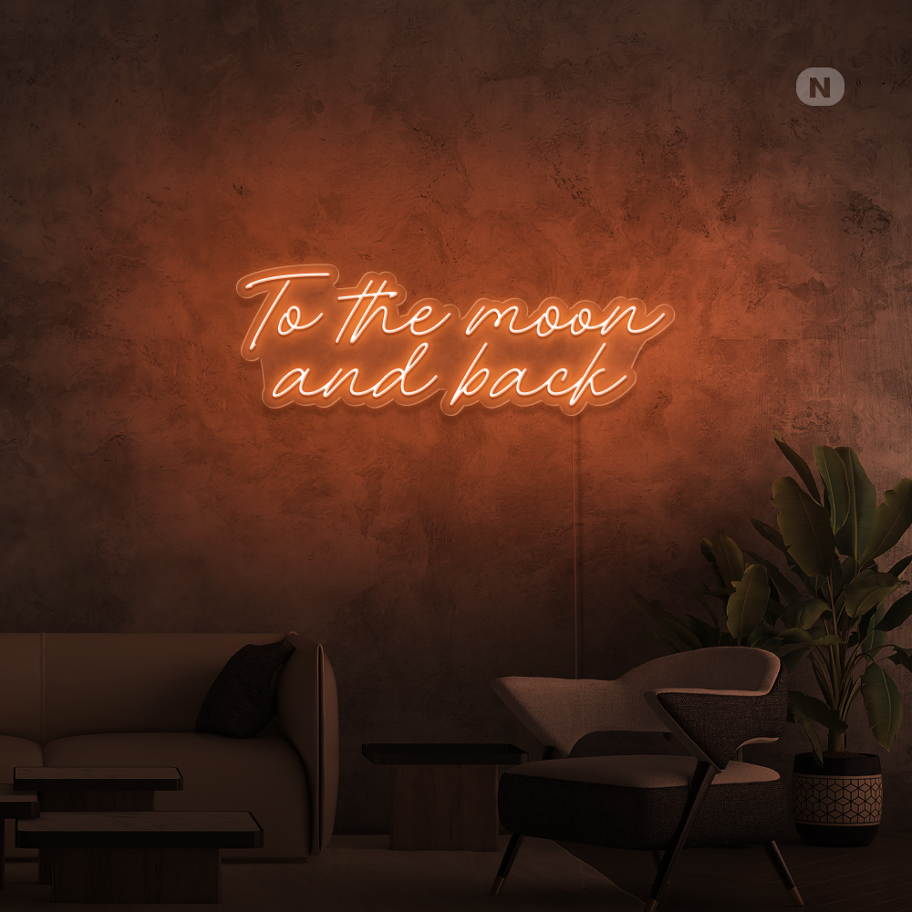 Insegna al neon To The Moon and Back