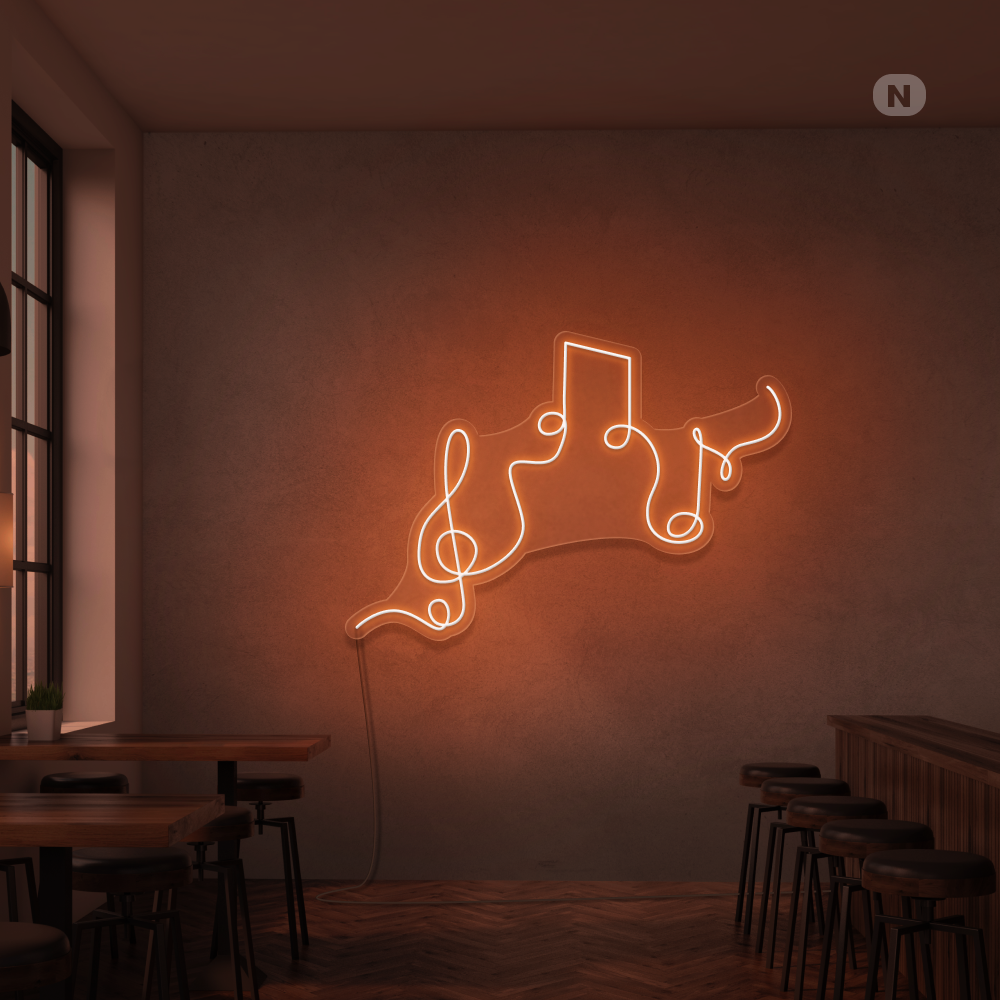 Insegna al neon Note musicali