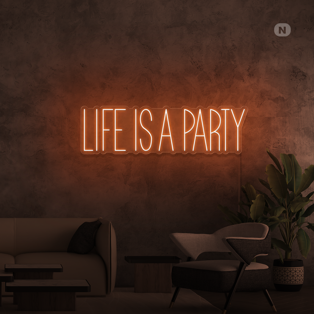 Insegna al neon Life is a Party
