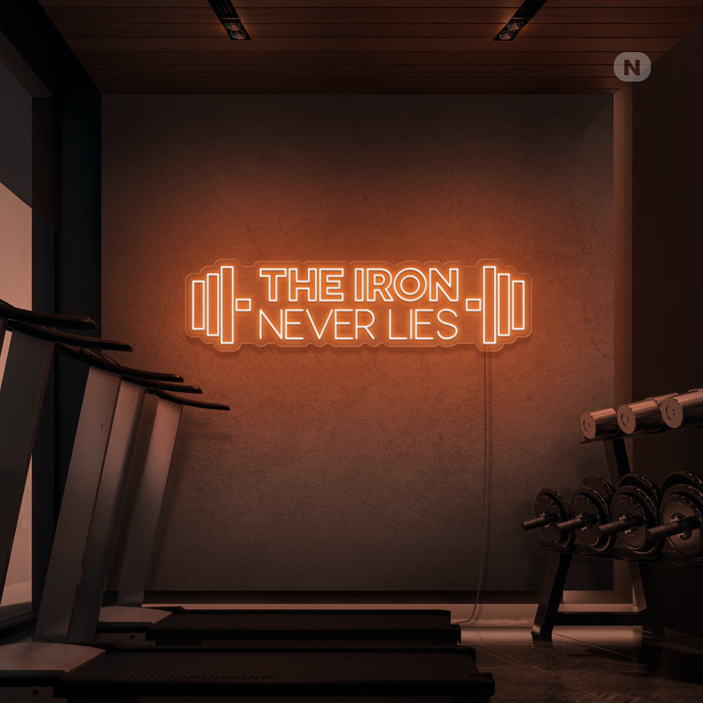 Insegna al neon The iron never lies