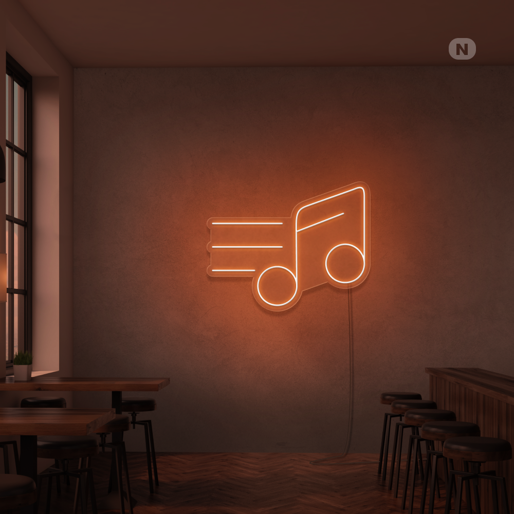 Insegna al neon Nota musicale