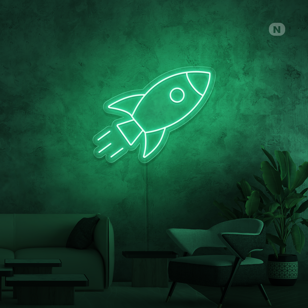 Insegna al neon Razzo