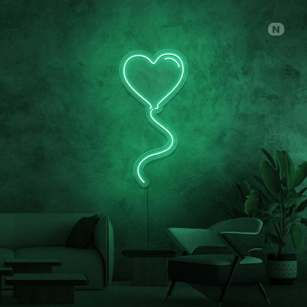 Insegna al neon Palloncino d'amore