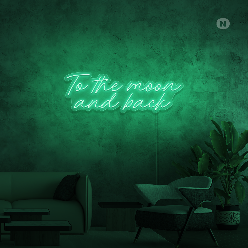 Insegna al neon To The Moon and Back