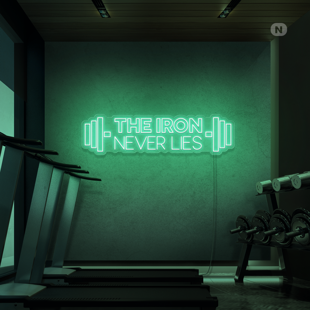 Insegna al neon The iron never lies