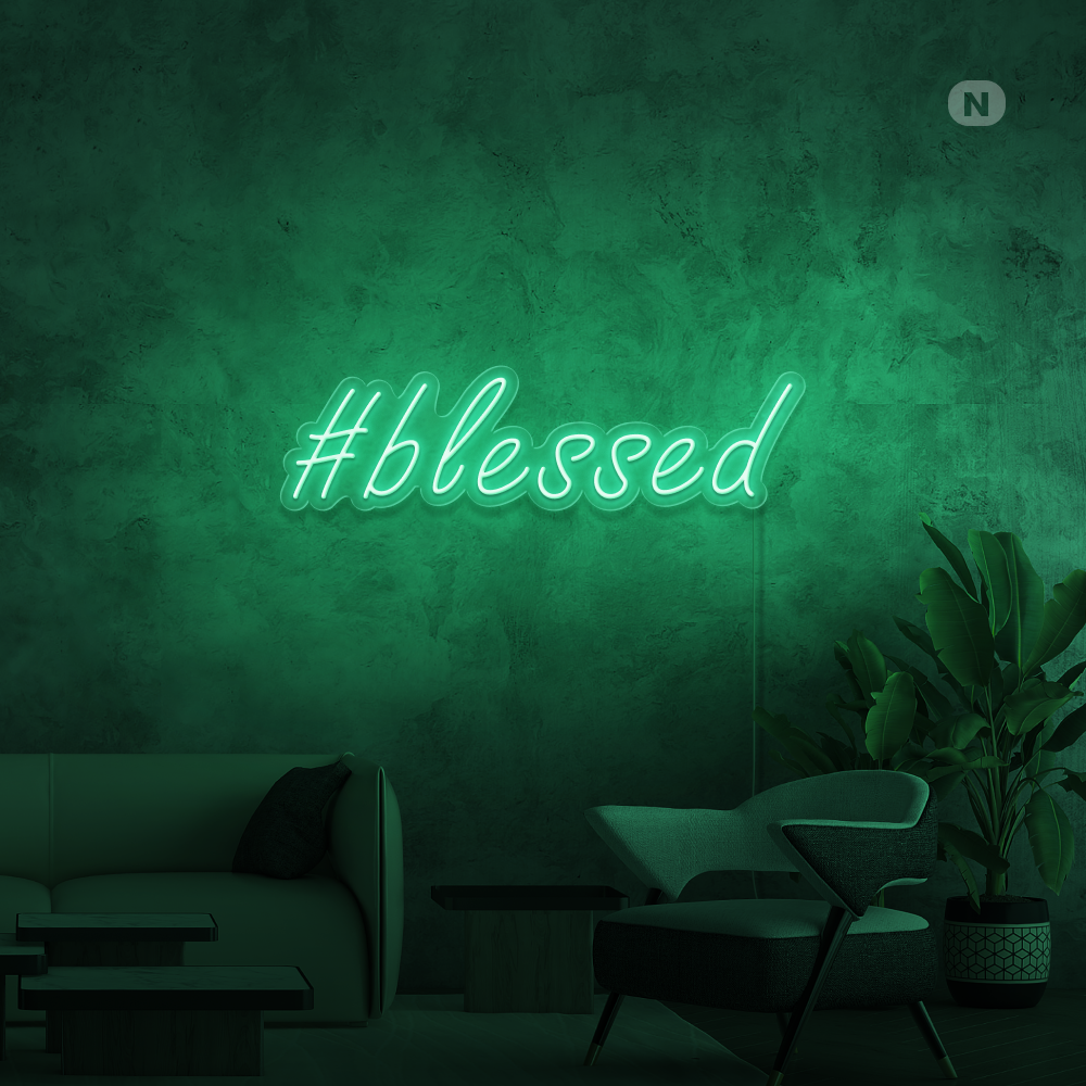 Insegna al neon #Blessed