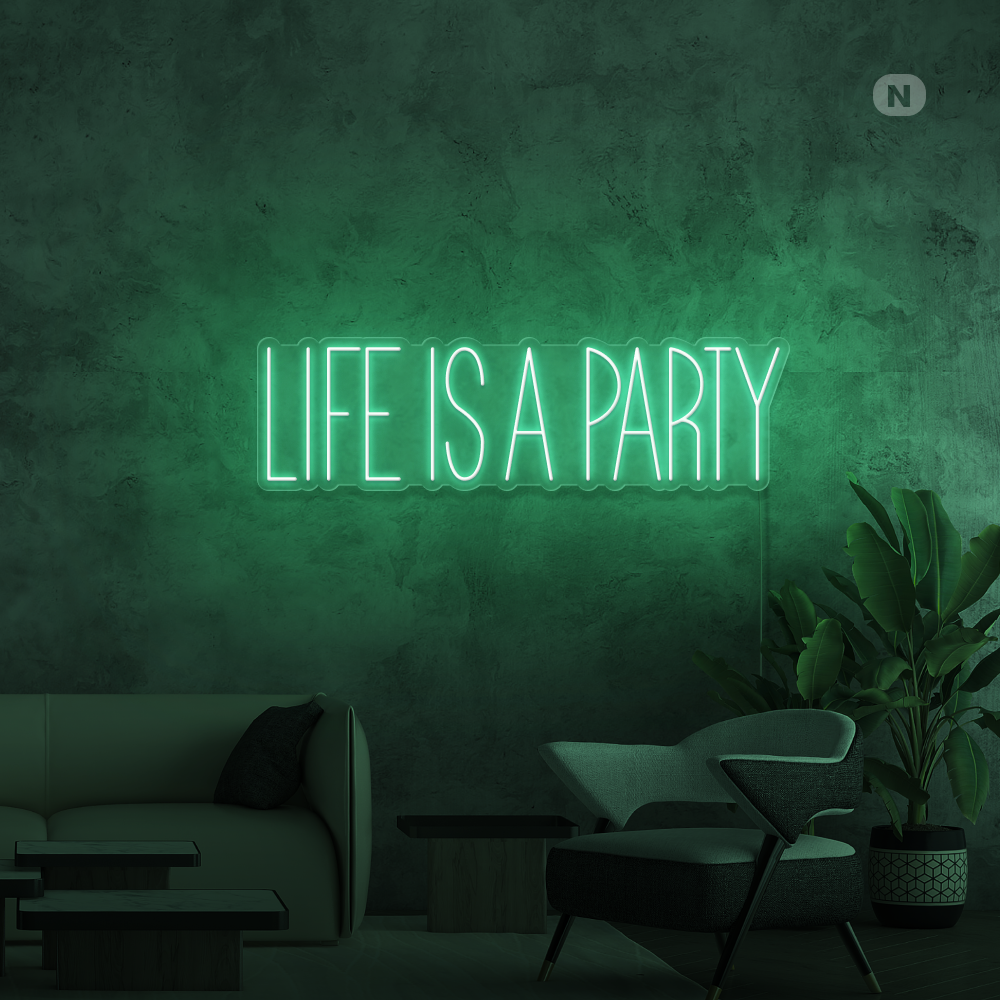 Insegna al neon Life is a Party