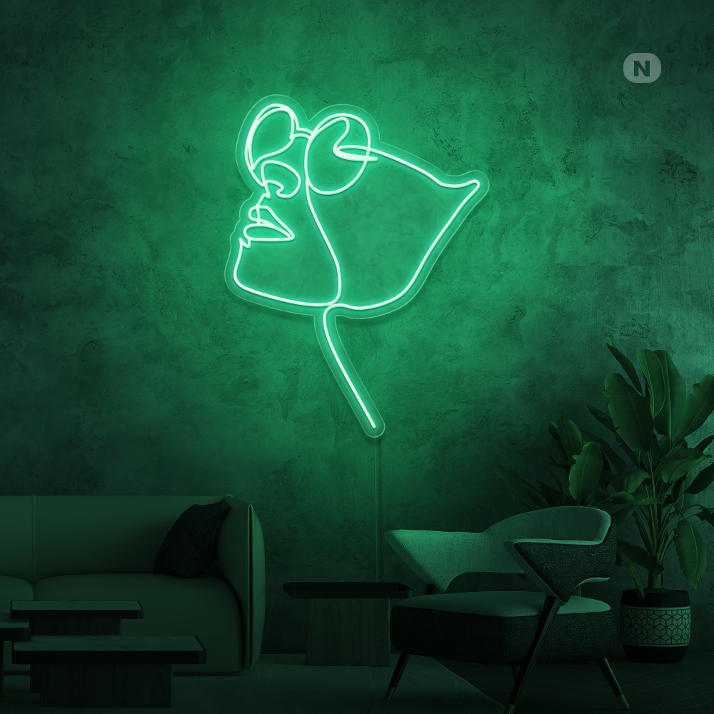 Insegna al neon Viso con occhiali