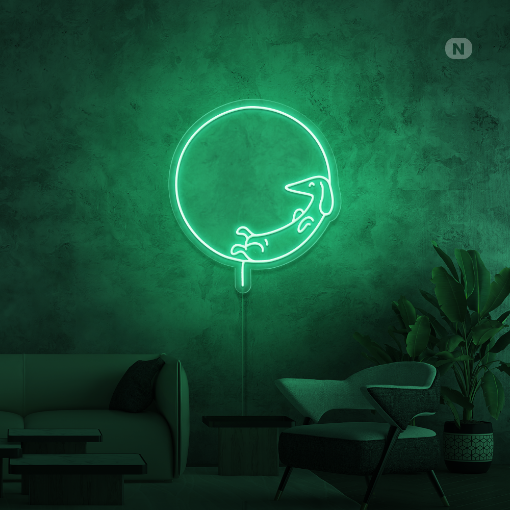 Insegna al neon Cane che dorme