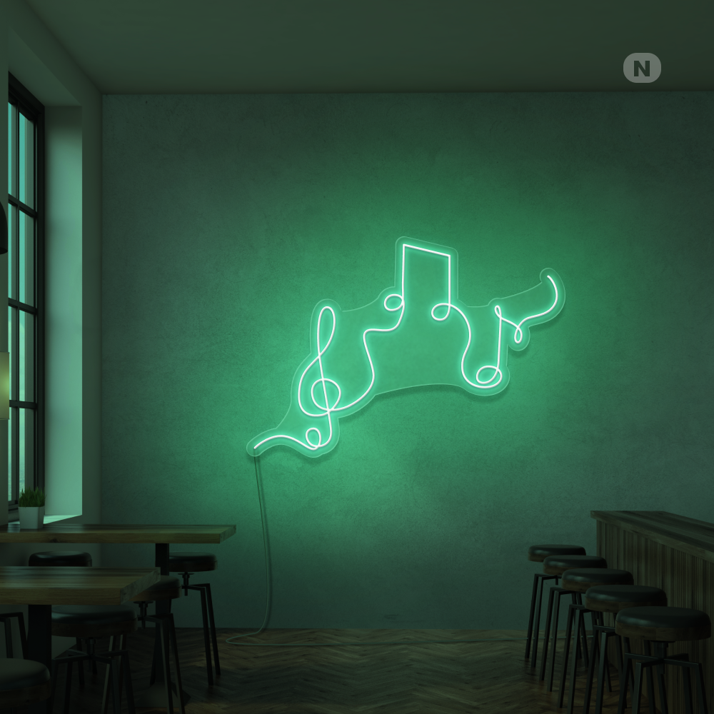 Insegna al neon Note musicali