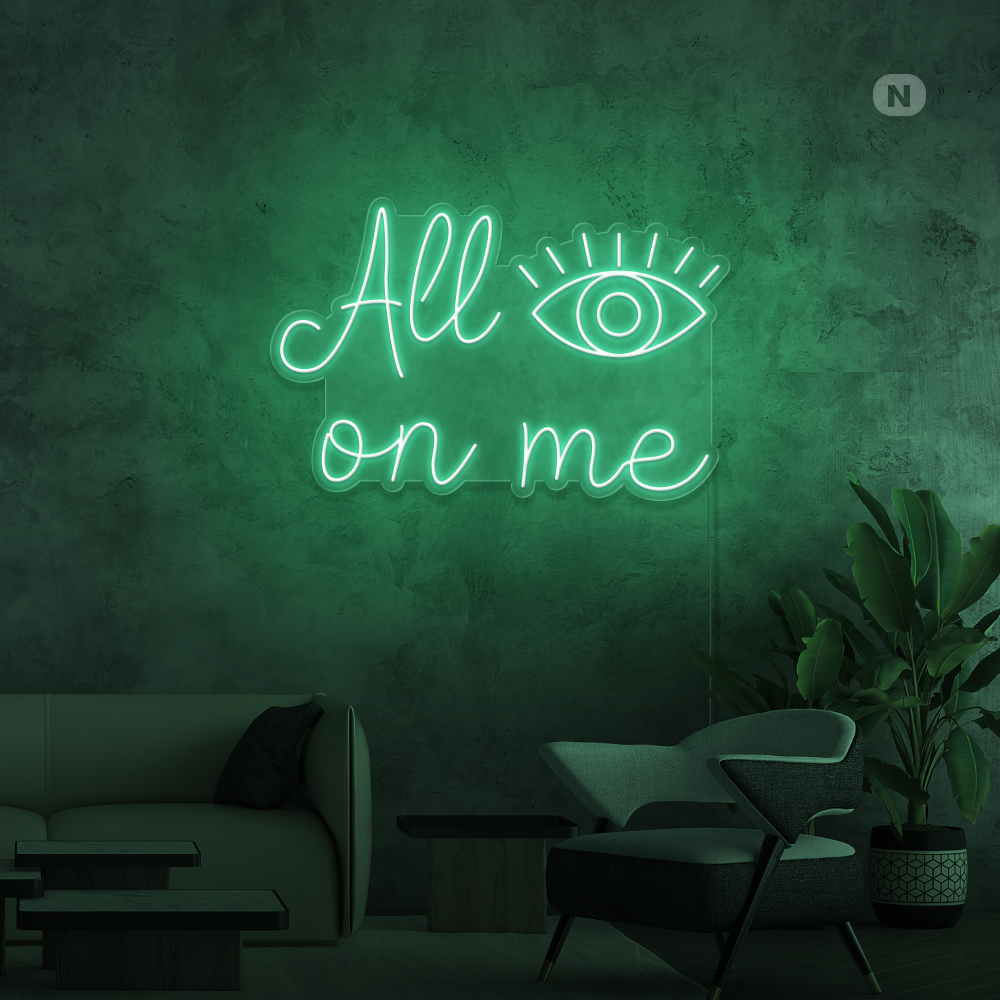 Insegna al neon All eyes on me
