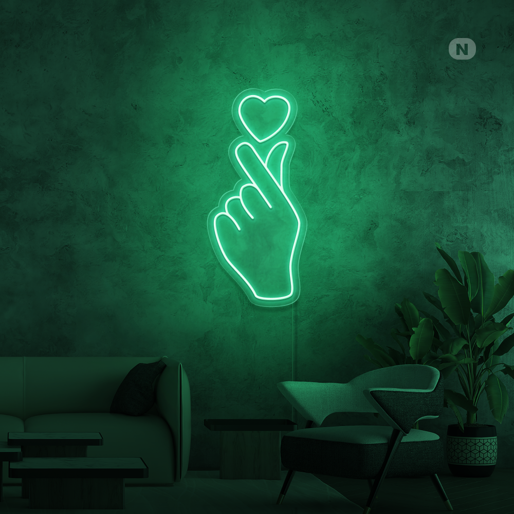 Insegna al neon Mano d'amore