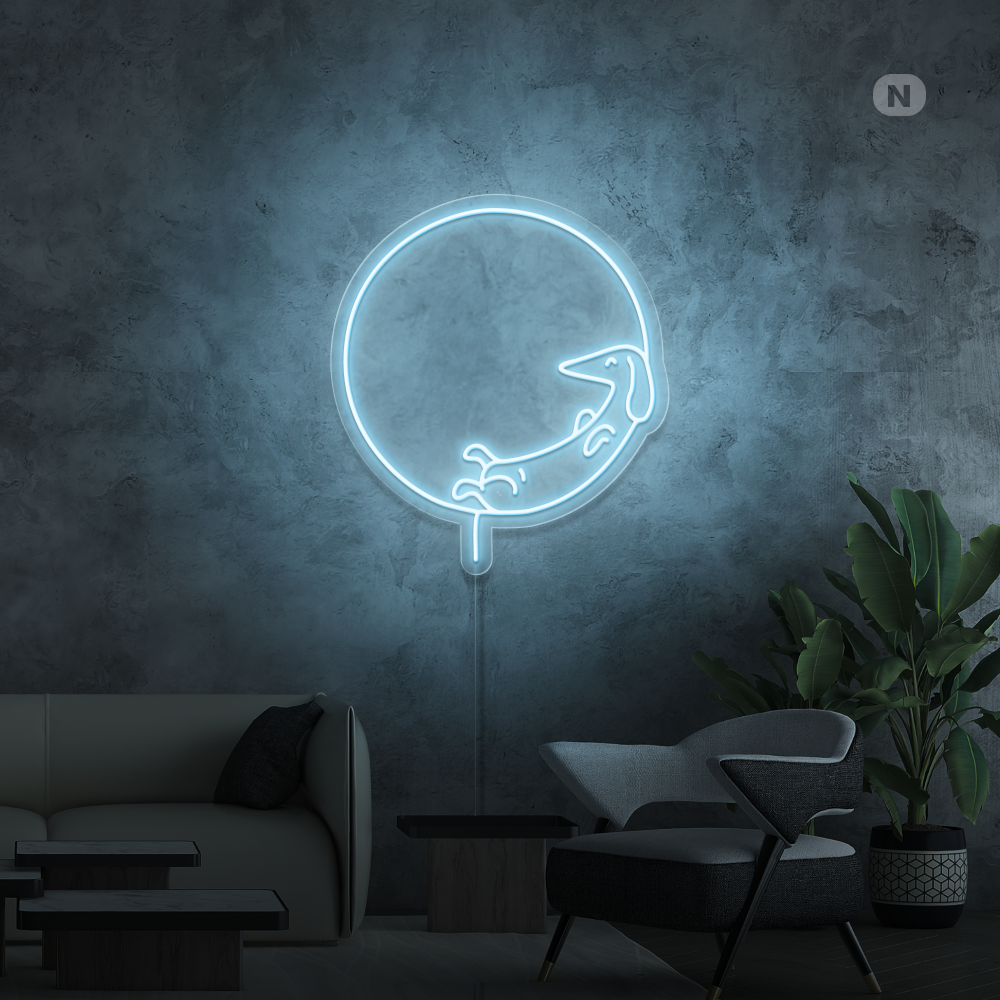 Insegna al neon Cane che dorme