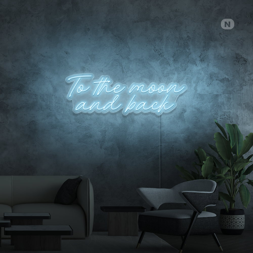 Insegna al neon To The Moon and Back