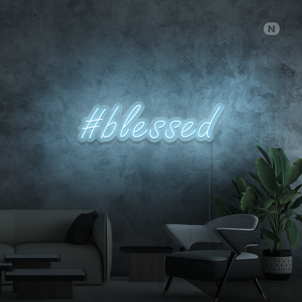 Insegna al neon #Blessed