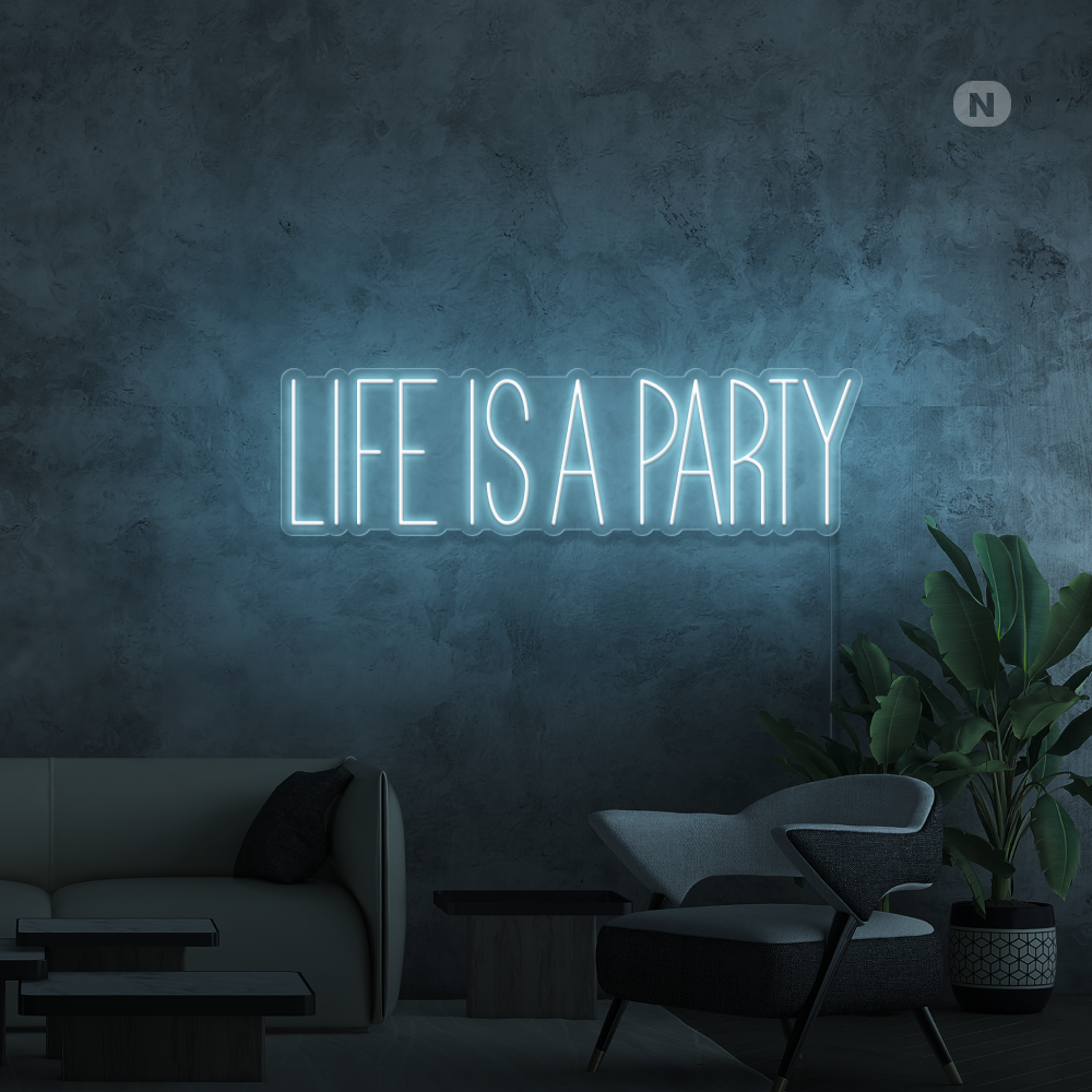 Insegna al neon Life is a Party