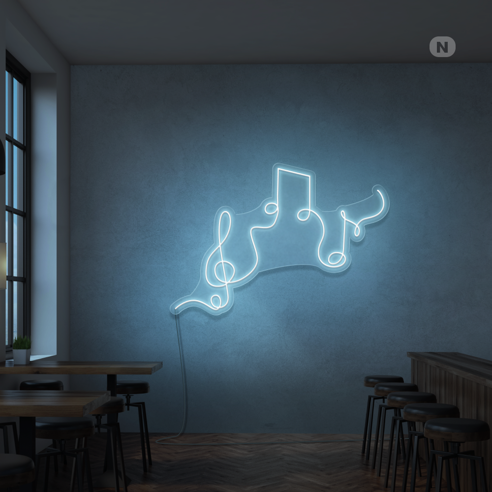 Insegna al neon Note musicali
