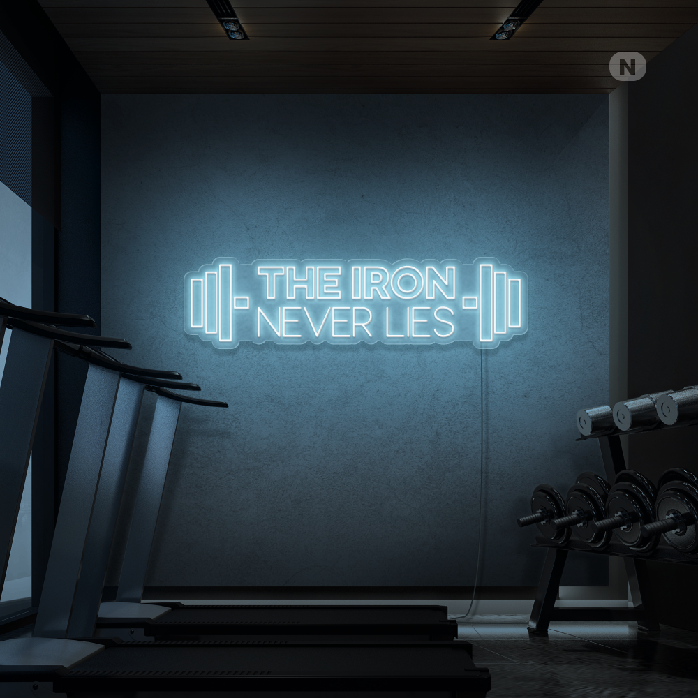 Insegna al neon The iron never lies