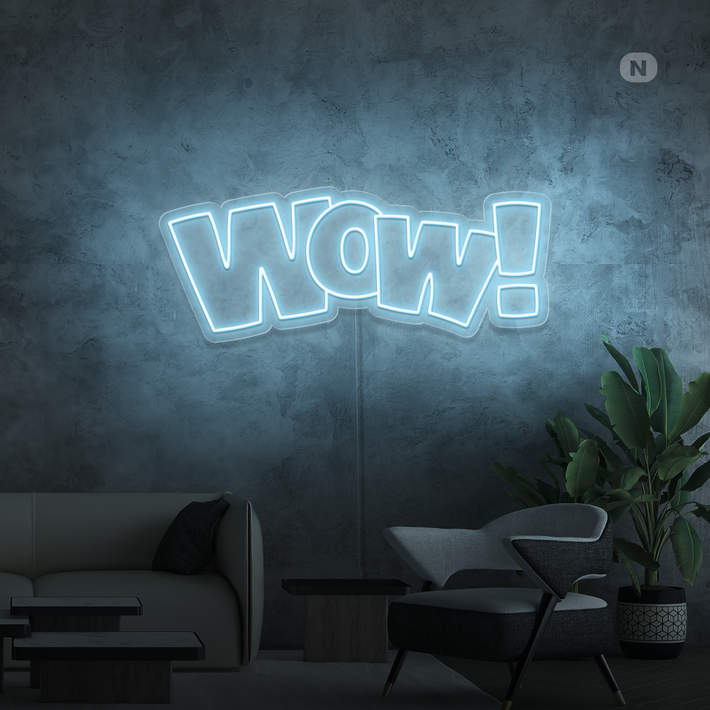 Insegna al neon Wow!