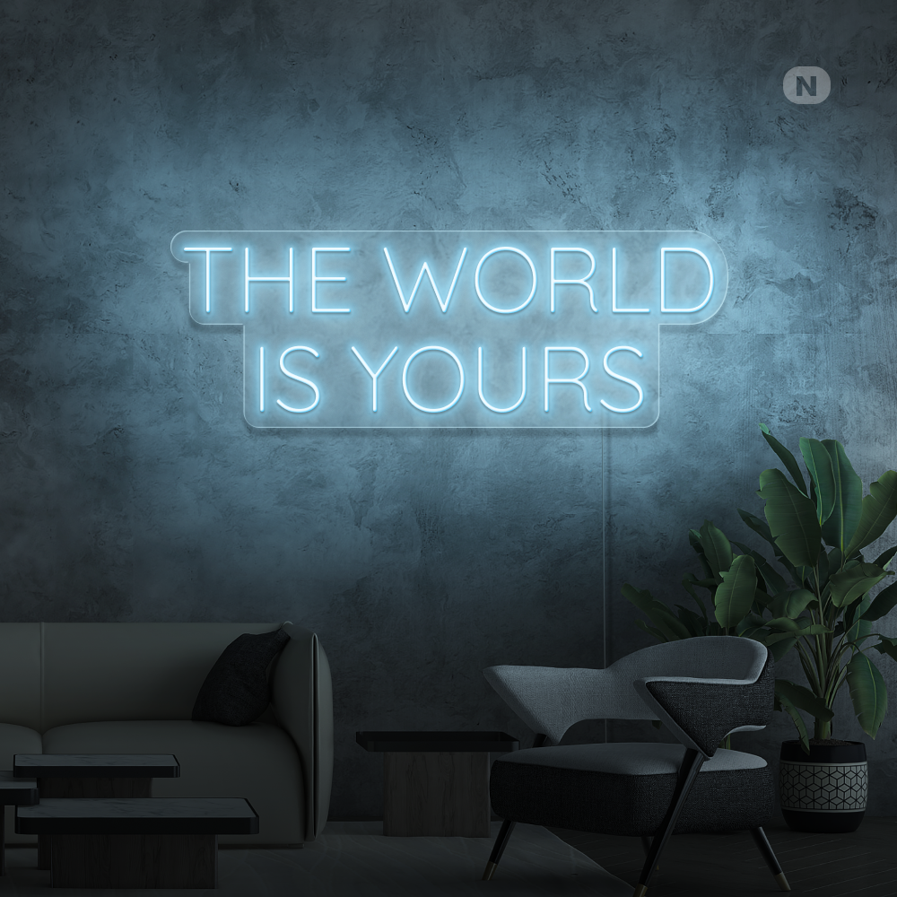 Insegna al neon The World Is Yours