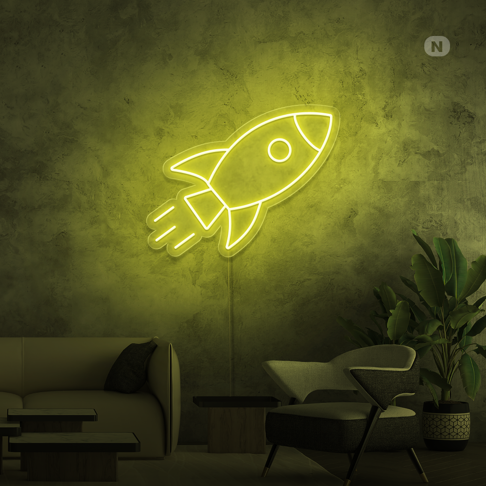 Insegna al neon Razzo