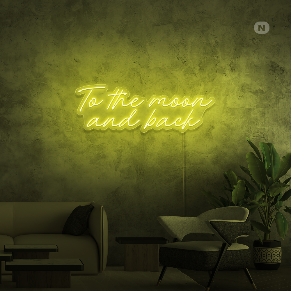 Insegna al neon To The Moon and Back