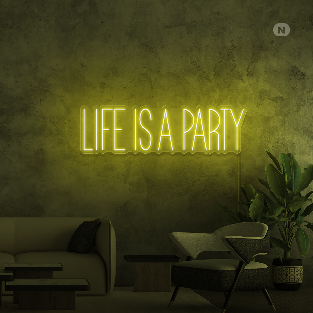 Insegna al neon Life is a Party