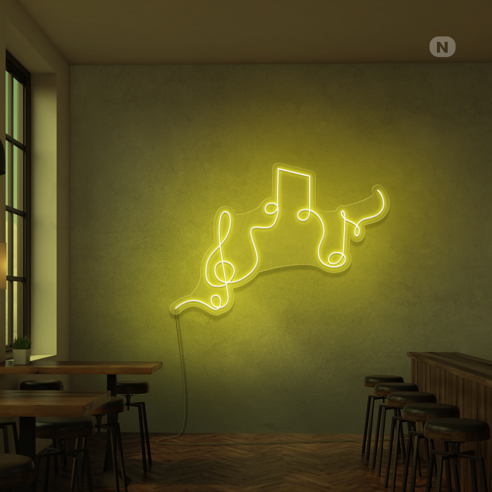 Insegna al neon Note musicali