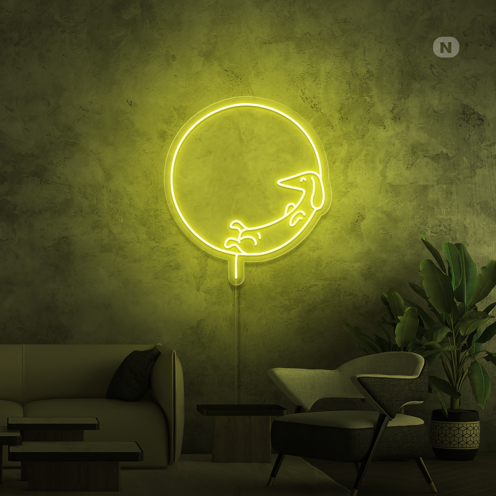 Insegna al neon Cane che dorme