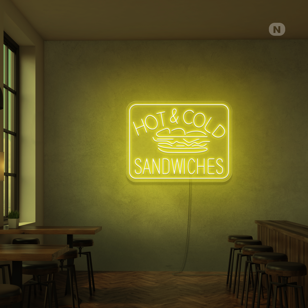 Insegna al neon Hot & Cold Sandwiches