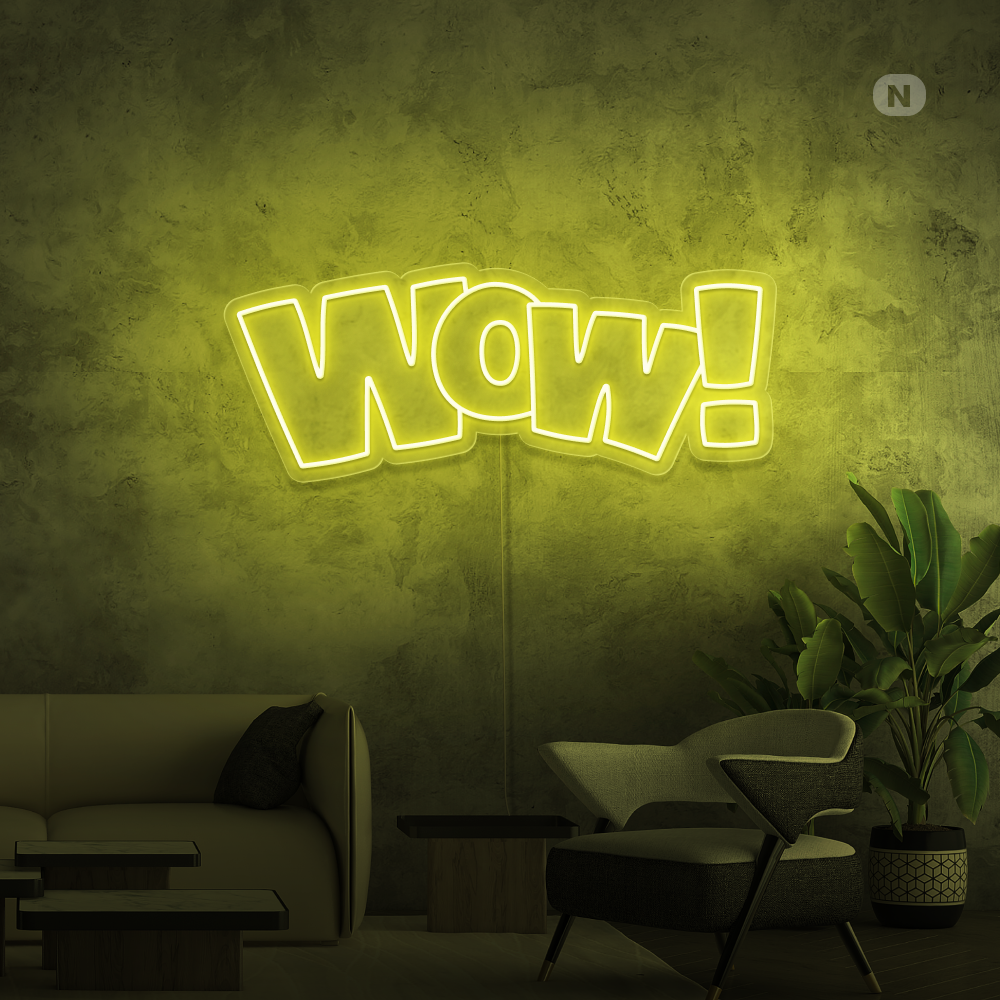 Insegna al neon Wow!
