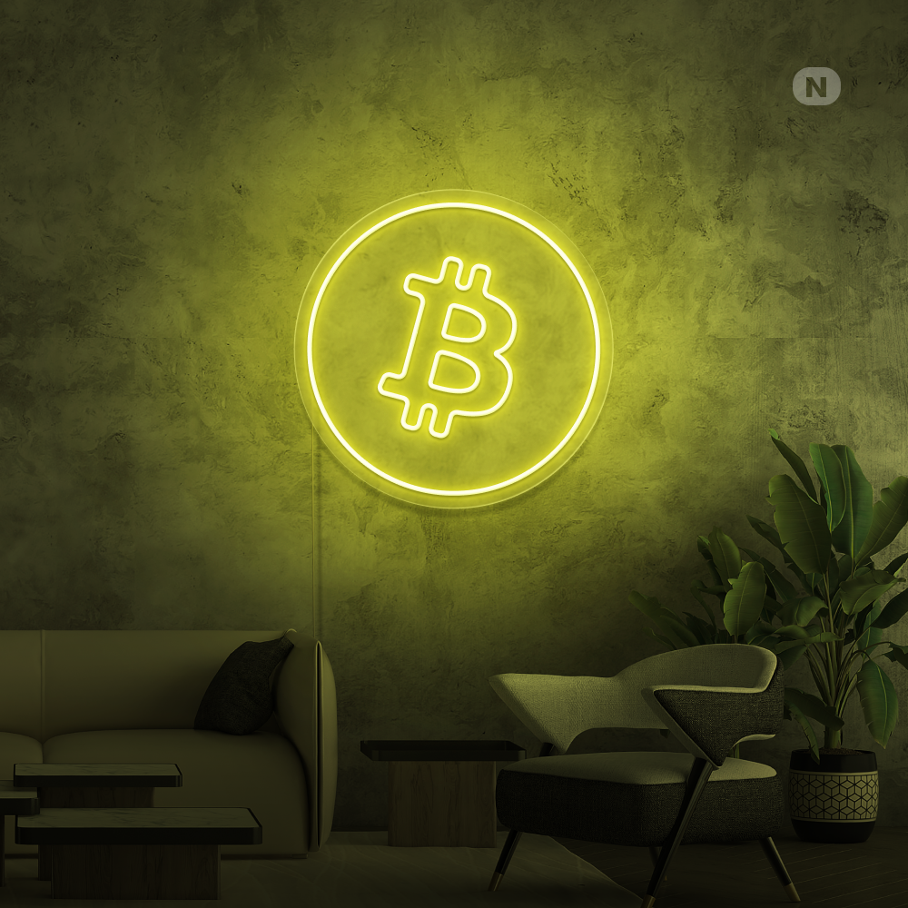 Insegna al neon Bitcoin