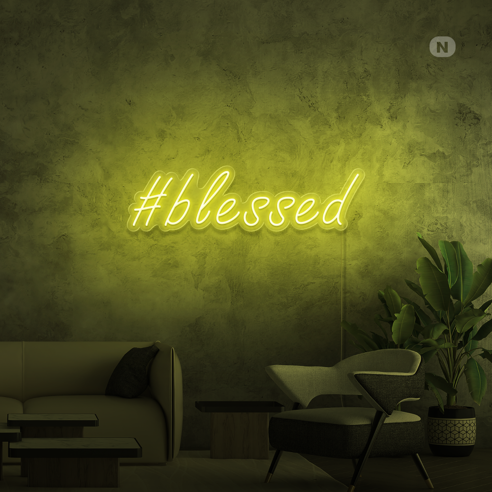 Insegna al neon #Blessed