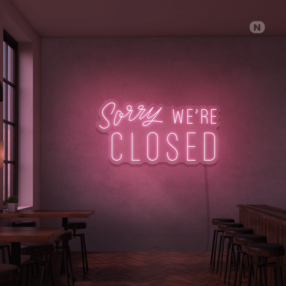 Insegna al neon Closed