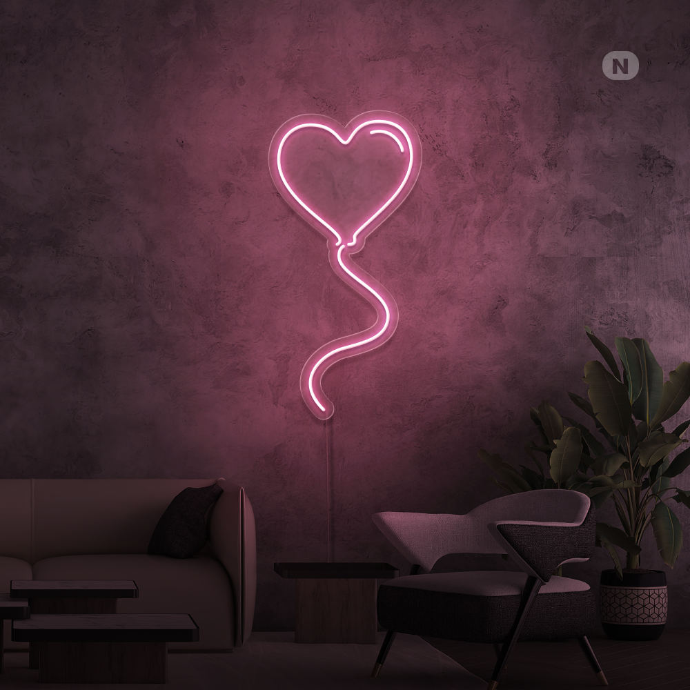 Insegna al neon Palloncino d'amore