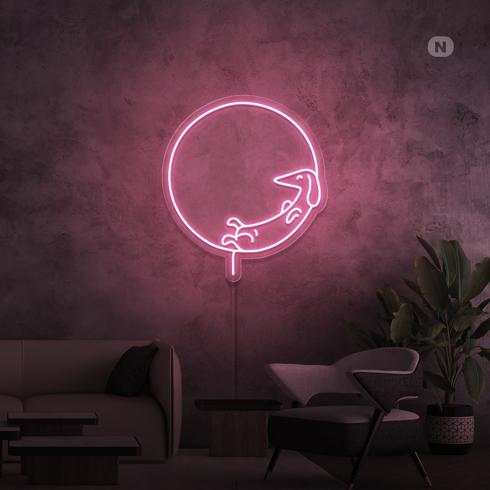 Insegna al neon Cane che dorme