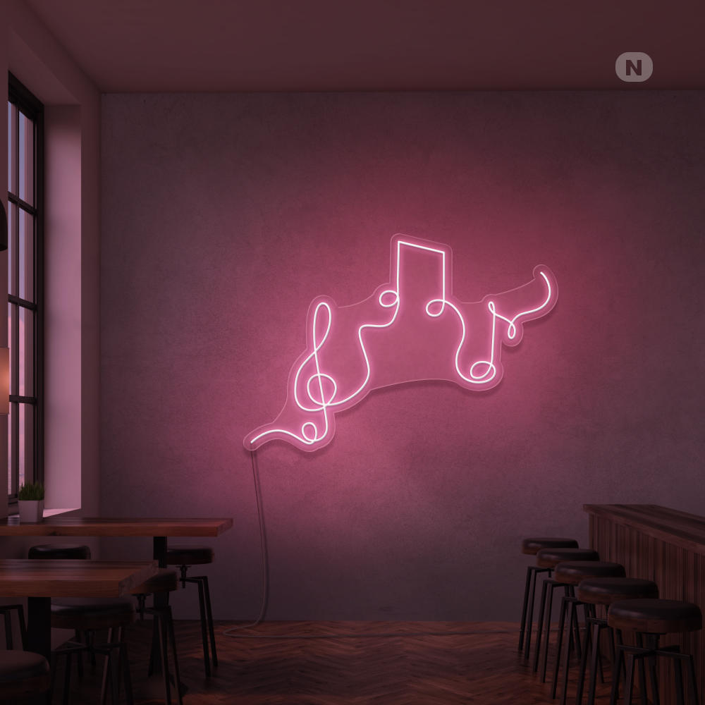 Insegna al neon Note musicali