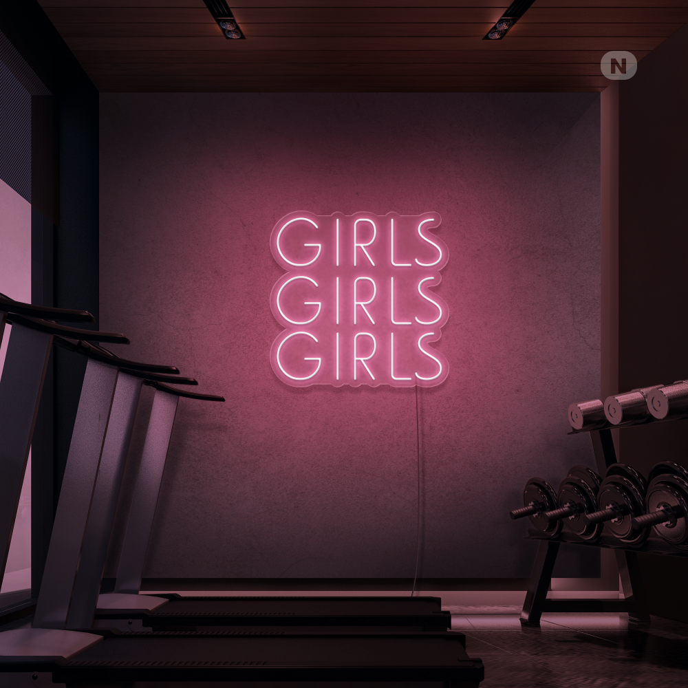 Insegna al neon Girls Girls Girls