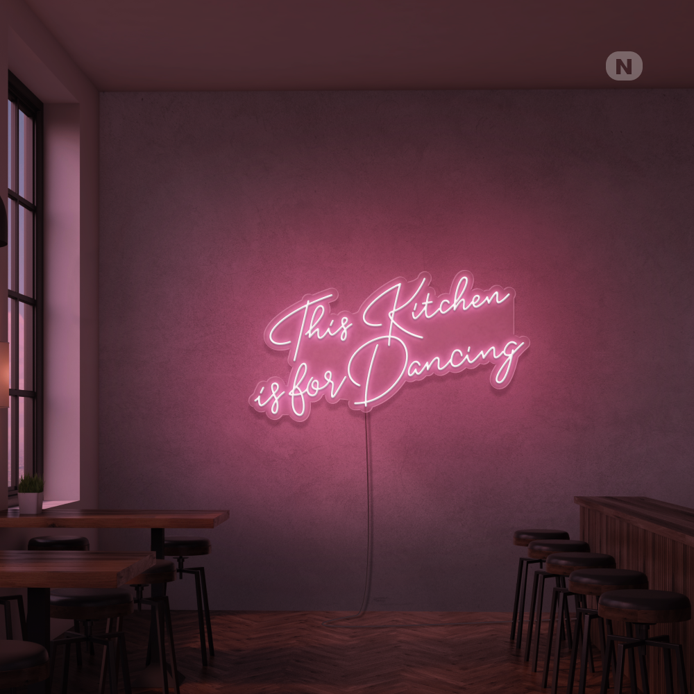 Insegna al neon This Kitchen is for Dancing